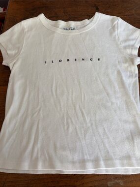 Brandy Melville White 'Florence' Graphic Tee